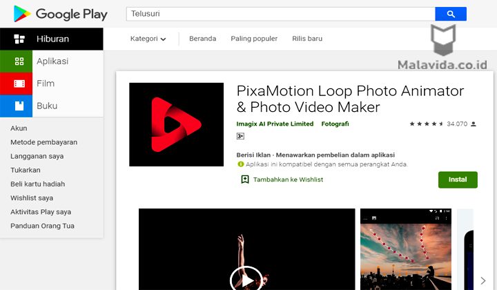 Aplikasi Foto Bergerak PixaMotion