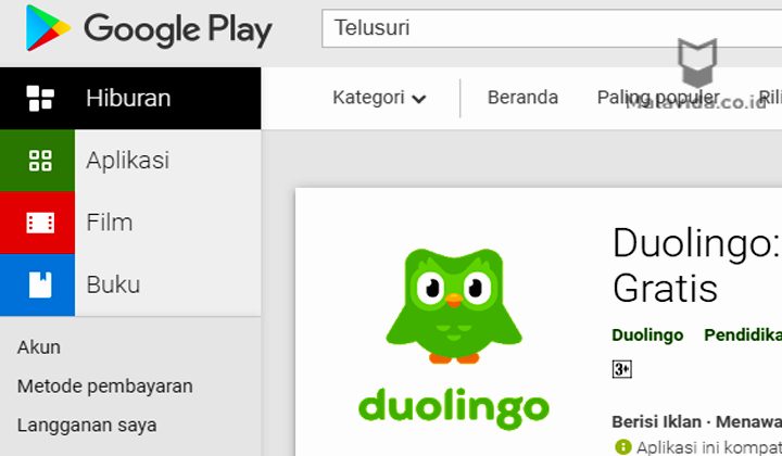 Rekomendasi Aplikasi Bahasa Arab Duolingo